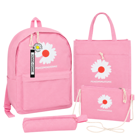 Рюкзак школьный с сумкой и пеналом BB-1015 PINK