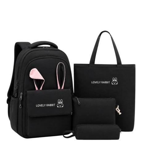 Рюкзак школьный с сумкой, пеналом и косметичкой BB-601 BLACK