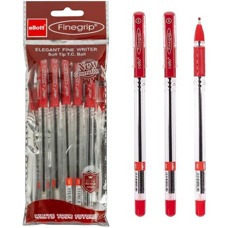 Ручка масляна FINEGRIP "Ellott" ET388B червона 