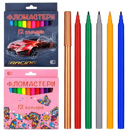 Фломастери 12 кольорів "Картон" "С" 950-12