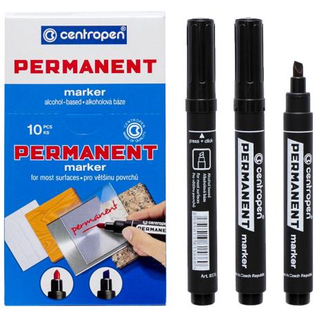 Маркер перманентний скошений чорний 8576 CENTROPEN