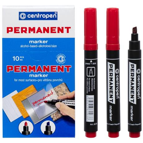 Маркер перманентний скошений червоний 8576 CENTROPEN