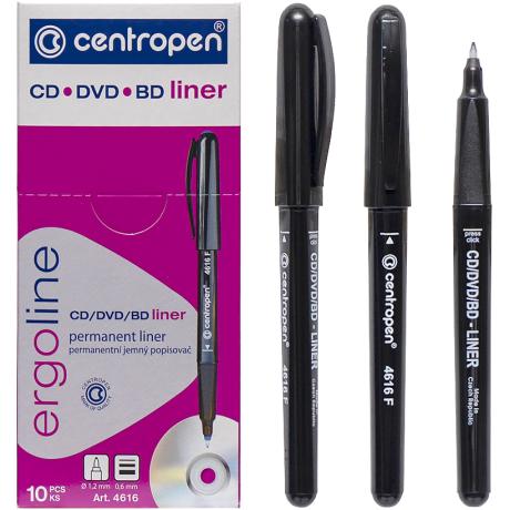 Линер перманентный для CD/DVD/BD черный 4616/LCD CENTROPEN