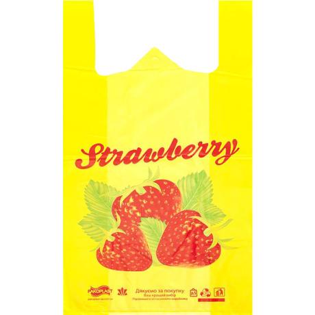 Пакет полиэтиленовый 52*29см "Strawberry" 30кг желтый