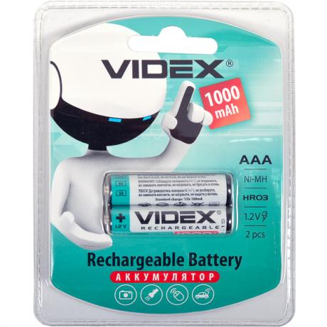 Аккумуляторы VIDEX ААА 1000 перезаряжаемые V-291789