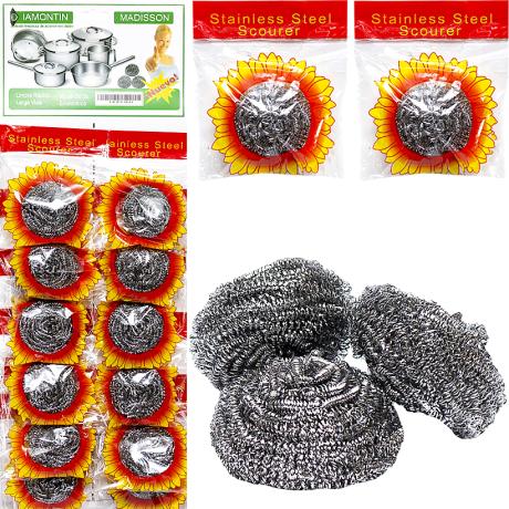 Губка-скребок 8*8*2см на блистере 12шт X2-180