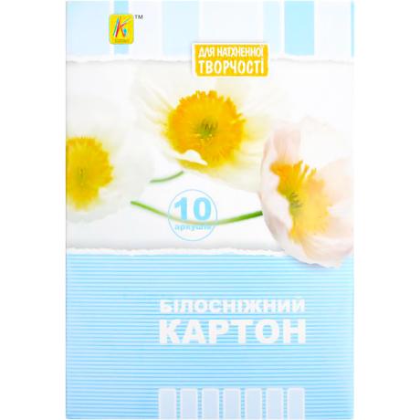 Белый картон А5 10л. двусторонний, 250 г/м² "Аляска" BKN10А5