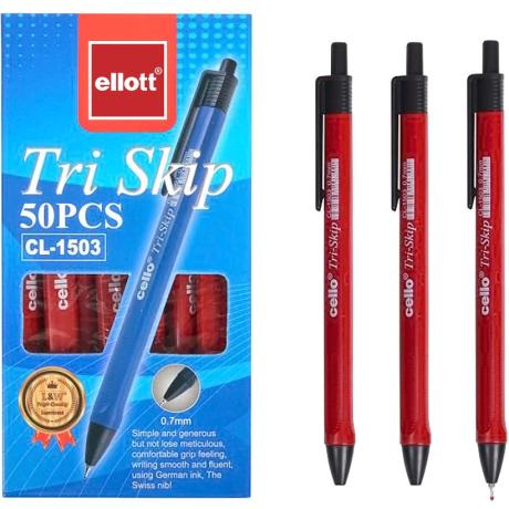 Ручка масляна "Tri Skip" Ellott автоматична CL-1503-50 червона