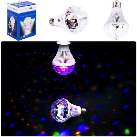 АКЦИЯ! Лампа вращающаяся 10*15см LED "Диско-шар" проекционная 13-76