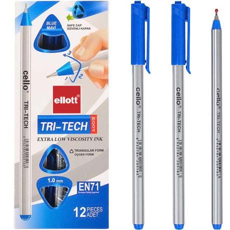 Ручка масляна "TRI-TECH" Ellott CL1003-12 синя